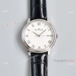 Replica Blancpain Villeret White Dial Leather Strap 40MM Watch With Roman Markers